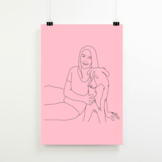 Elegantes LineArt Portrait – Zeitlose Kunst auf hochwertigem Poster